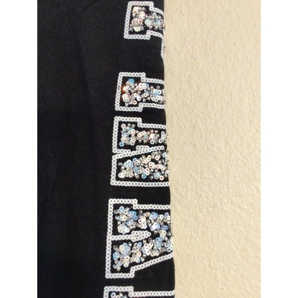 Women's Rare Pink Yoga Victoria’s Secret Black Leggings with Rhinestones Size M - Picture 3 of 10